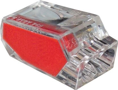 GB PushGard 19-PC2 Wire Connector, 22 to 12 AWG Wire, Copper Contact, Polycarbonate Housing Material, Clear/Red