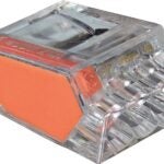 GB PushGard 19-PC3 Wire Connector, 22 to 12 AWG Wire, Copper Contact, Polycarbonate Housing Material, Clear/Orange