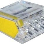 GB PushGard 19-PC4 Wire Connector, 22 to 12 AWG Wire, Copper Contact, Polycarbonate Housing Material, Clear Yellow