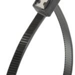 GB 45-308UVBSC Cable Tie, Double-Lock Locking, 6/6 Nylon, Black