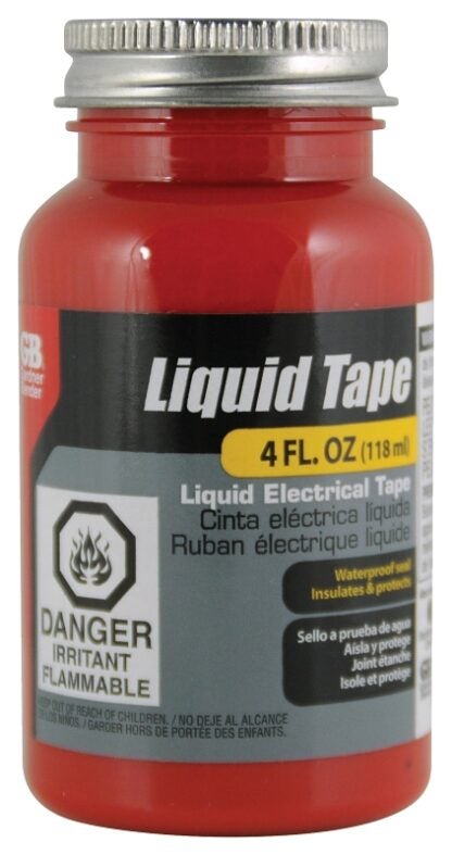 GB LTR-400 Electrical Tape, Liquid, Red, 4 oz Bottle