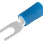 GB 20-113 Spade Terminal, 600 V, 16 to 14 AWG Wire, #4 to 6 Stud, Vinyl Insulation, Blue