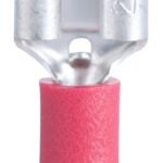 GB 10-141F Disconnect Terminal, 600 V, 22 to 16 AWG Wire, 1/4 in Stud, Vinyl Insulation, Red