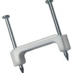 Gardner Bender PS-175J Cable Staple, 3/4 in L Leg, 0.39 in W Crown, Polyethylene, White