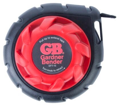 GB Mini Cable Snake Series EFT-15 Fish Tape, 0.025 in Tape, 15 ft L Tape, Steel Tape, Red Case