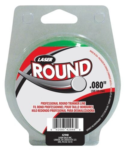 Laser 42948 Trimmer Line, 0.080 in Dia, 50 ft L, Nylon, Green