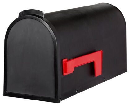 Pro-Df P9222N Curbside Mailbox, Plastic, 7 in W, 19-1/2 in D, 10 in H, Black