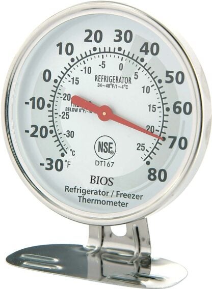 Thermor DT167 Refrigerator/Freezer Thermometer,-30 to 70 deg F