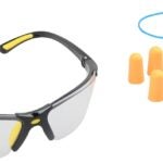 Diamondback 541839 Ear Plugs and Safety Glasses Combo, Unisex, 3.5 x 1.6 in Lens, PC Lens, Half Frame, Black Sells in Quantity of 10