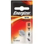 Energizer ECR1216BP Coin Cell Battery, 3 V Battery, 25 mAh, CR1216 Battery, Lithium, Manganese Dioxide Sells in Quantity of 6