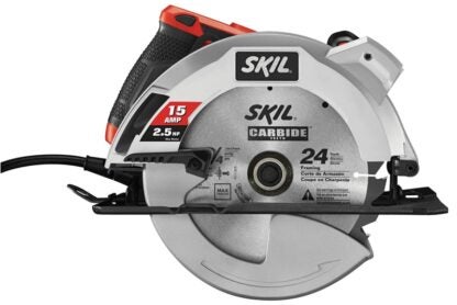 SKIL 5280-01 Circular Saw, 15 A, 7-1/4 in Dia Blade, 5/8 in Arbor, 1.93 in at 45 deg, 2.43 in at 90 deg D Cutting