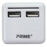 PowerZone ORUSB340 AC Compact USB Charger with Light, 3.4 A, 2-USB Port, White