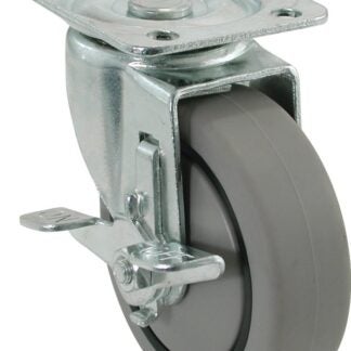 Shepherd Hardware 3733 Swivel Wheel Caster, 3 in Dia Wheel, 180 lb Load, Thermoplastic Rubber, Gray