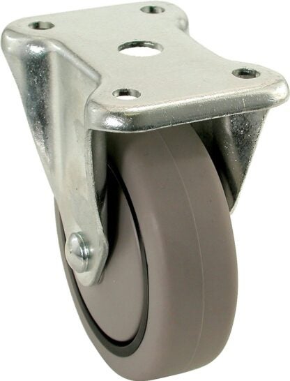 Shepherd Hardware 3732 Rigid Wheel Caster, 3 in Dia Wheel, 180 lb Load, Thermoplastic Rubber, Gray