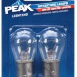 Peak 2057LL-BPP Miniature Automotive Bulb, 12.8 V, 27 W, Incandescent Lamp, Bayonet, Clear