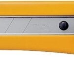 Olfa 5004 Utility Knife, 18 mm W Blade, Stainless Steel Blade, Pistol-Grip Handle, Yellow Handle