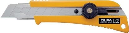 Olfa 5004 Utility Knife, 18 mm W Blade, Stainless Steel Blade, Pistol-Grip Handle, Yellow Handle