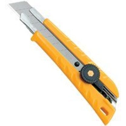 Olfa 5003 Utility Knife, 18 mm W Blade, Stainless Steel Blade, Pistol-Grip Handle, Yellow Handle