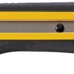 Olfa 1071858 Utility Knife, 25 mm W Blade, Stainless Steel Blade, Comfort-Grip Handle, Black/Yellow Handle