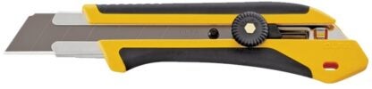 Olfa 1071858 Utility Knife, 25 mm W Blade, Stainless Steel Blade, Comfort-Grip Handle, Black/Yellow Handle