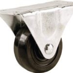 Shepherd Hardware 9490 Rigid Caster, 1-1/2 in Dia Wheel, 5/8 in W Wheel, Rubber Wheel, 40 lb