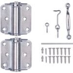 ProSource LR-114-ZP-PS Hinge Set, Steel, Sliver, Zinc, 22-Piece, For: Lightweight Wood Screen Doors