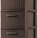 Sterilite 26306P02 Weave Tower, 3-Drawer, Plastic, 12-5/8 in OAW, 15 in OAH, 24 in OAD