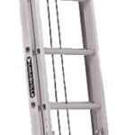 Louisville AE4220PG Extension Ladder, 240 in H Reach, 225 lb, 20-Step, 1-1/2 in D Step, Aluminum