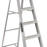 Louisville AS4006 Step Ladder, 125 in Max Reach H, 5-Step, 225 lb, Type II Duty Rating, 3 in D Step, Aluminum