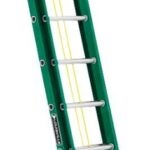 Louisville FE0616 Extension Ladder, 225 lb, Fiberglass, Green