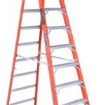 Louisville FXS1512 Cross Step Ladder, 193 in Max Reach H, 12-Step, 300 lb, Type IA Duty Rating, 3 in D Step, Fiberglass