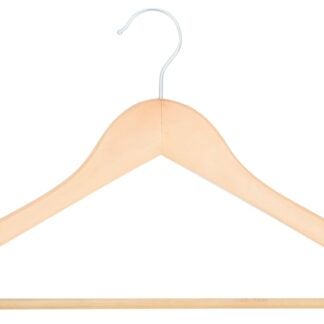 Simple Spaces HEA00040G-N Cloth Hanger Set, 6.6 lb Capacity, Steel/Wood, Natural