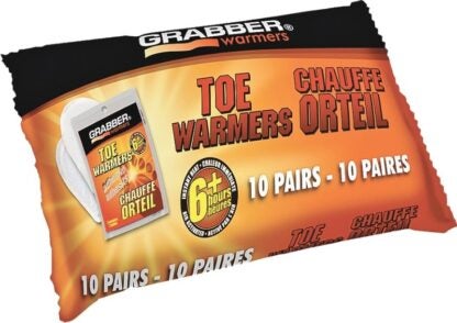 Grabber Warmers TWEF10 Adhesive Toe Warmer, 100 deg F Average, 6 hr Continuous Warmth