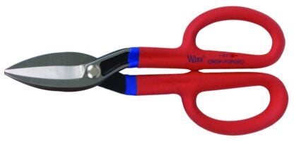 Crescent Wiss WDF10S Tinner Snip, 10.35 in OAL, 2 in L Cut, Long, Straight Cut, Steel Blade, Black/Rawhide Handle