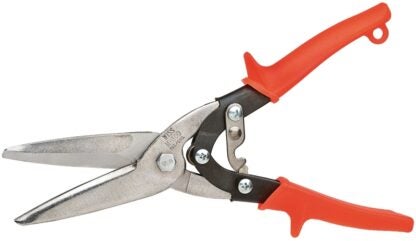 Crescent Wiss M300N Utility Snip, 10-1/2 in OAL, Straight Cut, Steel Blade, Non-Slip Grip Handle, Orange Handle