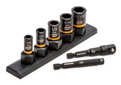 GearWrench Bolt Biter 83911 Impact Extraction Socket Set, Chrome Molybdenum Alloy, Black Oxide