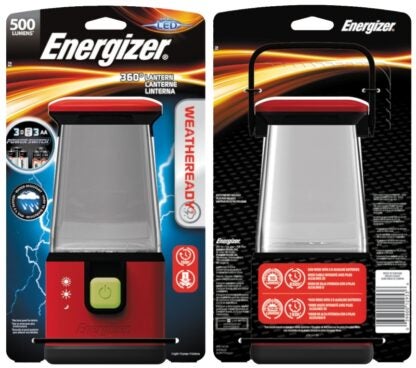 Energizer Weatheready Series WRESAL35 Lantern, LED Lamp, Plastic, Black/Red