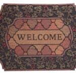 Simple Spaces T199 Door Mat, 35 in L, 23 in W, Flocking Pattern, Polyester Surface