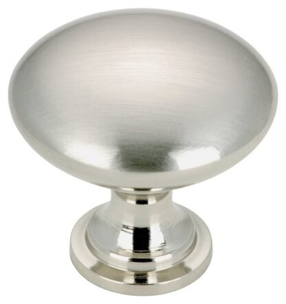 Richelieu DP9041195 Cabinet Knob, 1-3/32 in Projection, Metal, Brushed Nickel