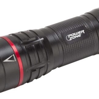 PowerZone 12093 Tactical Flashlight, AAA Battery, LED Lamp, 500 Lumens, 140 m Beam Distance, 2.5 hrs Run Time