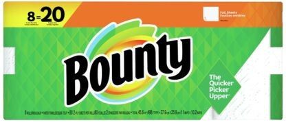 Bounty 67090 Double Roll Paper Towel, 2-Ply, 8/PK