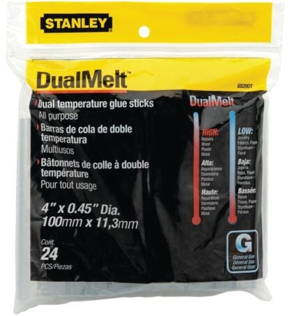 STANLEY DualMelt GS20DT Glue Stick, Stick, Resin Odor, Silver