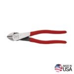 KLEIN TOOLS D248-8 Diagonal Cutting Plier, 8-1/16 in OAL, 3/4 in Cutting Capacity, Red Handle, Ergonomic Handle