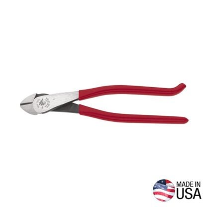 KLEIN TOOLS D248-9ST Diagonal Cutting Plier, 8 in OAL, 1 in Jaw Opening, Red Handle, Pistol-Grip Handle, 1.188 in W Jaw