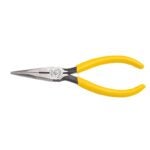 KLEIN TOOLS D203-6 Nose Plier, 6-5/8 in OAL, 2 in Jaw Opening, Yellow Handle, Dipped Handle, 11/16 in W Jaw