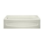 American Standard 0182S00.020 Bathtub, 60 in L, 30 in W, 16-1/4 in H, Righ-Hand Installation, Porcelain/Steel, White