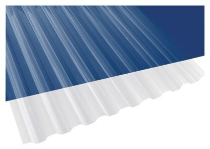 Suntuf 101697 Corrugated Panel, 8 ft L, 26 in W, Greca 76 Profile, 0.032 in Thick Material, Polycarbonate, Clear Sells in Quantity of 10