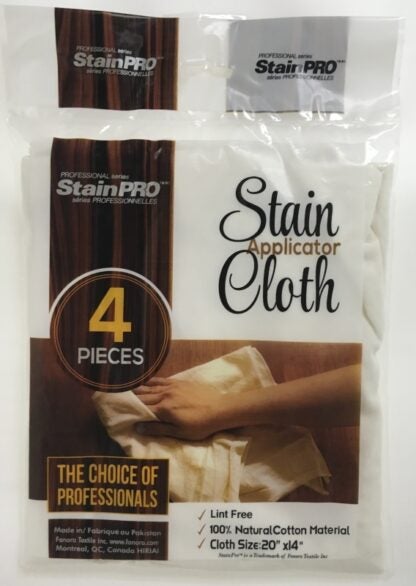 StainPro 304 Stain Applicator Cloth, 20 in L, 14 in W, Cotton, 4-Ply