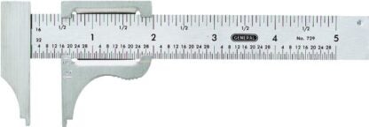 General 729 Slide Caliper, 0 to 4 in, SAE Graduation, Stainless Steel