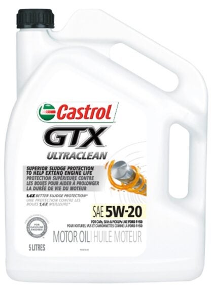 Castrol GTX ULTRACLEAN 000153A Motor Oil, 5W-20, 5 L Jug Sells in Quantity of 3